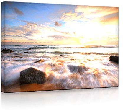 lightbox multicolor | Bilder mit LED Licht | Sonnenuntergang am Meer | 100x70 cm | Front Lighted