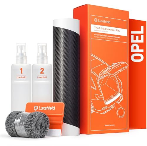 Luxshield Ladekantenschutz Folie für Opel Mokka B I 2021-2025 - Stoßstangenschutz, Kratzschutz, Lackschutzfolie - Carbon Schwarz