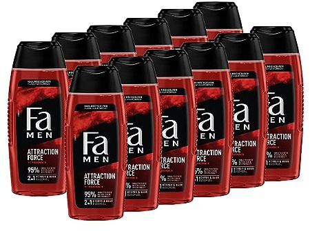 Fa Men 2in1 Körper & Haar Duschgel Attraction Force mit erfrischendem Duft von Bergamotte & Limette, 12x 250 ml