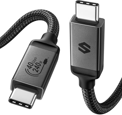 Silkland USB4 Kabel mit Thunderbolt 4 Kabel 1.2m, 40Gbps Datenkabel, PD3.1 240W 48V 5A Ladekabel, 8K60Hz 4K120Hz Videokabel für Macbook, Dock, SSD, Display, Galaxy S24 Ultra