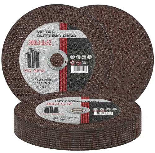 10x Skärskivor Kapskivor Metall 300 mm x 32 x 3,0 mm Metallskärskivor Rostfritt Stål Plåt Vinkelslipar Elverktyg Vinkelslip Flexskivor Tunn