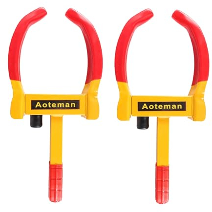 Trintion 2 Stück Radkralle Parkkralle Wegfahrsperren Anhängerschloss mit Kupferkern Sicherheitsschloss und 2 Schlüsseln für Autos Wohnwagen Anhänger Motorrad Trucks radklemme wohnmobil