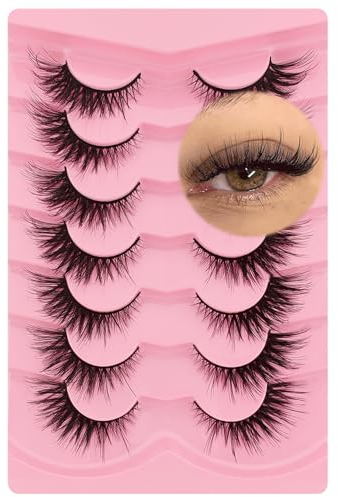 Lot de 7 paires de faux cil 3D - Œil de chat - Naturels - Faux cils artificiels - Aspect naturel - J1-K01