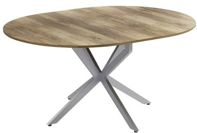 Vicco Esstisch Loyd, Eiche rustikal/Grau, 120 x 76.5 cm ausziehbar