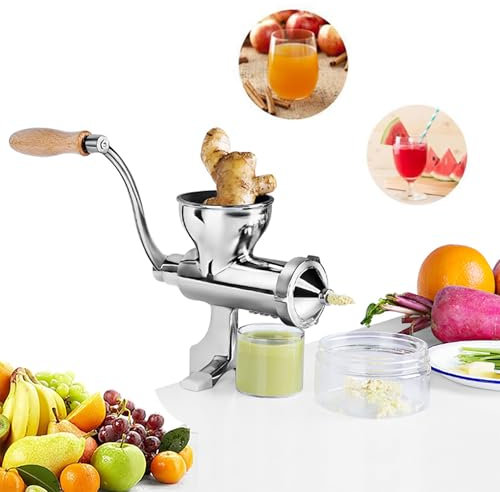 LHQYA Manueller Weizengras-Entsafter, Kommerzielle Manuelle Weizengraspresse Aus Edelstahl, Einlassdurchmesser: 8,6 cm/Feste Tischplattenstärke: <5,5 cm/Separates Design, Für Weizengras