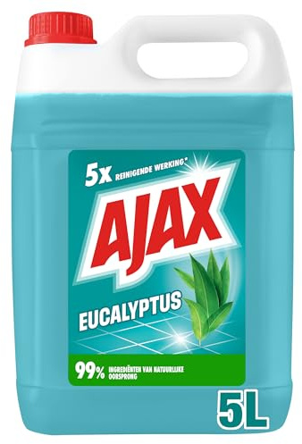 AJAX - Nettoyant Multi-Usage Fraicheur Eucalyptus – 5 actions nettoyantes – élimine instantanément la saleté – dégraisse – redonne de l'éclat – désodorise – rafraîchit – efficace à l'eau froide -5L