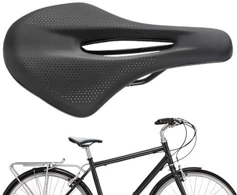 Pavsicgn Sillín de Bicicleta - Sillín de Montaña para Bicicleta Hombre,Funda Transpirable En PU para Carreras, Scooters Y Exteriores
