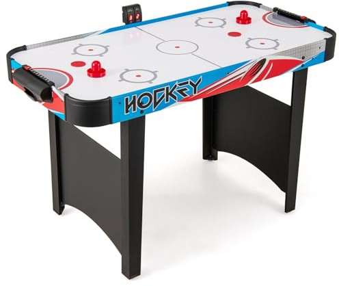 FANTASK Arcade-Stil Hockeytisch, Airhockey Tisch mit 2 Schiebern und 2 Pucks geliefert, Airhockey-Spieltisch mit mit LED-Anzeigetafel & 12V-Motor für Kinder Erwachsene, 130 x 61 x 76 cm