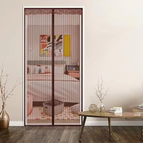 Heavy Duty Double Door Magnetic Screen – Self-Adhesive Mesh Bug Net with Magnet Closures for Sliding, Front, Back, Patio & Balcony Doors – Insect Protection Curtain