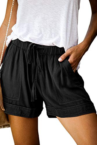 CHICZONE Womens Drawstring Lightweight Elastic Waist Casual Shorts Pockets Summer Beach Lounge Pants