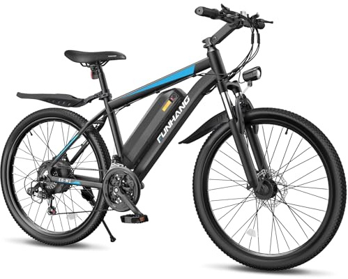 Funhang Electric Bike for Adults, 1000W Peak Ebike, 50Miles 20MPH Electric Mountain Bike, 26 Adult Electric Bicycle with 48V Removable Battery, Fenders,7 Speed, Front Suspension, UL 2849 Certified