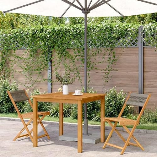 Eleganz Lot de 2 chaises de bistrot - Gris - Bois massif d'acacia et cordon - Meubles de jardin en bois d'acacia traité à l'huile - Durable et résistant aux intempéries - Meubles d'extérieur parfaits