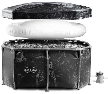 Lay-Z-Spa Glacial Dip Tub - Vasca da bagno per ghiaccio con copertura resistente alle intemperie e pompa filtrante, per terapia dell'acqua fredda e recupero da atleti, 1-2 persone