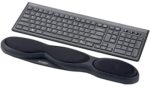 Kensington 6011011 Tastatur Handgelenkstütze, Ergonomische Duo-Gel-Handgelenkstütze, geeignet für ganze Gaming-Tastaturen für Komfort am Computer, Laptop, Büro, PC, Zuhause, schwarz, 62385