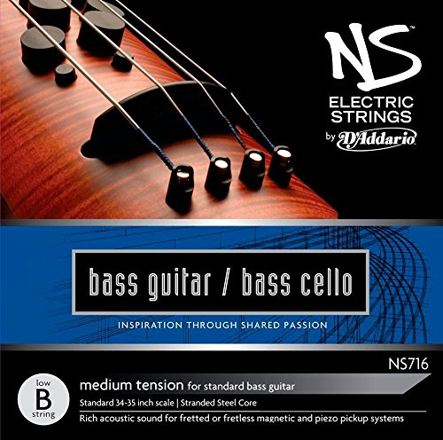 D'Addario NS Electric 4/4 Scale Medium Tension Single Low B String for Bass/Cello