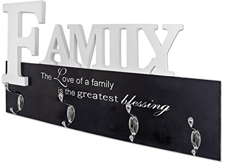 HAKU Wandgarderobe Chrom, weiß, MDF - Maße: B 50 cm x H 29 cm x T 7 cm, Style: Modern