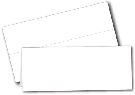 Printable Name Tent Cards - Large 3-1/2 x 11 - Blank Folding Paper for Place Cards/Table Cards - White 80lb Cover - 25 Pack