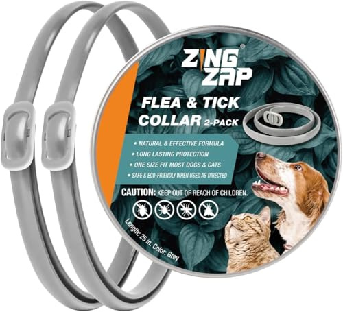 ZingZap Flea & Tick Collar Plant Powered Grey 2-Pack