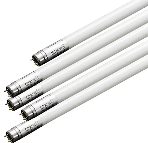 ELG Leuchten 5 LED Röhren 24 Watt 6500K Leuchtmittel Lampe T8 Röhre 150cm Länge mit G13-Sockel Tageslicht 166lm/W Energieeffizient Sehr Hell Sparset inkl. Starter Echtglas