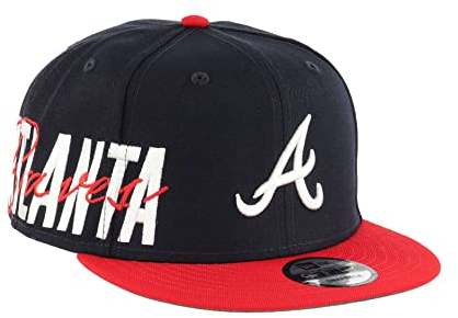 New Era Atlanta Braves Sidefont Navy/Red 9Fifty Snapback Cap - One-Size