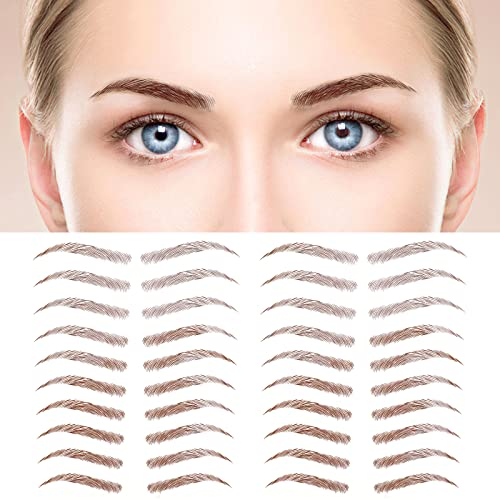 MWOOT 6 Fogli 4D Hair-Like Adesivi Sopracciglia,Impermeabili Adesivi Trasferimenti Sopracciglia,Sopracciglia Adesivi Tatuaggi Grooming Adesivo Trucco per Donne e Ragazze(Marrone,08)
