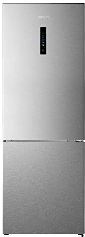 Cecotec Frigorífico Combi 2 Puertas Bolero CoolMarket Combi 495 Inox E. 495 L, Altura 200 cm y 70 cm Ancho, Bajo Consumo, Sistema Multi Air Flow, total No frost, Multi Cooling