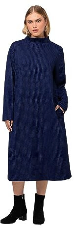 Ulla Popken Damen Sweatkleid, Struktur Kleider, Titan blau, 54-56