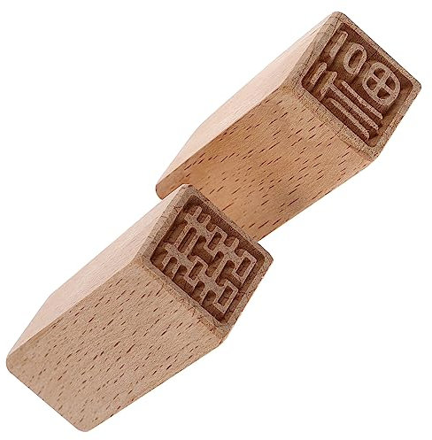 BESPORTBLE 2st Siegel Scrapbooking-stempel Gebäckstampfer Stempelherstellungsset Spitze Aus Holz Gummi Diy Dessertmaker Glücksverheißende Backformen Kuchen Schablone Holzform Buche Hochzeit