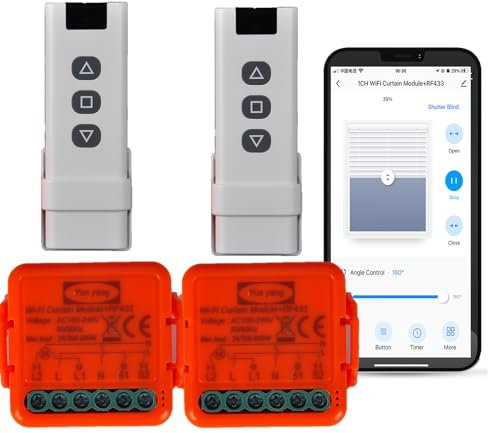 Interruttore Tapparelle RF, Telecomando per Tapparelle Elettriche, Funziona in Parallelo con Interruttore Originale, Modulo Compatibile con Alexa e Google Home, App SmartLife/tuya (2)