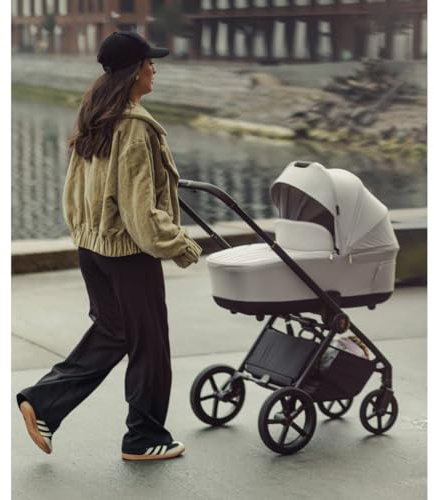 Venicci Claro 2in1 Reisesystem inkl. Kinderwagen, Kinderwagen, Maxi COSI/Cybex Adapter 8-teiliges Bundle - Vanille