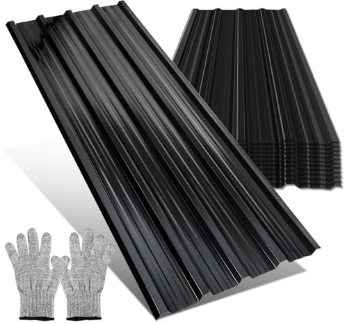 Ansobea - Lamiera profilata, 24 piastre trapezoidali per tetto, 129 x 46 cm = 14 m², lamiera per posto auto coperto, casetta attrezzi, antracite