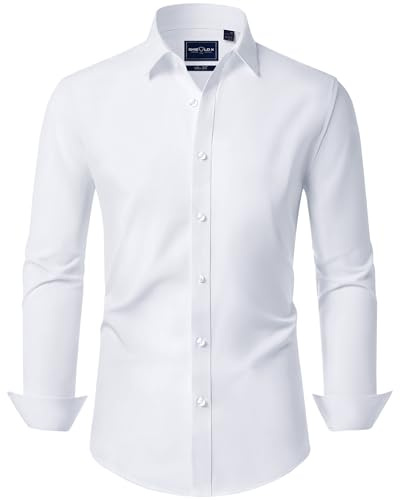 DEMEANOR Mens Dress Shirts Long Sleeve Dress Shirts for Men Slim fit Shirt Mens Casual Shirts Non-Iron Men Formal Shirts