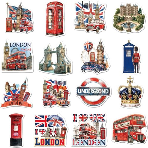 16 imanes magnéticos para nevera de Londres, iconos de Inglaterra, Londres, decoración de oficina, decoración magnética, regalos de recuerdo