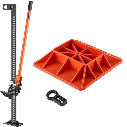 VEVOR Farm Jack with Base, 48 Utility High Lift Farm Jack, 3.18 Ton (7,000 lbs) Capacity Ratcheting Off Road Utility Jacks, Heavy-Duty Lift Jacks with 5.12-42.5 Lifting Range for Tractor, Truck,SUV