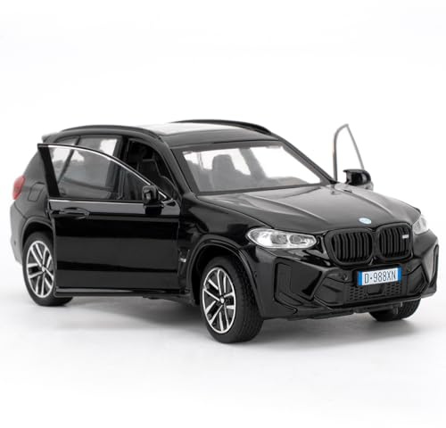 BGHSCA Auto giocattolo compatibile per auto modello 1:32 X3M, veicolo pressofuso a retrocarica con suoni e luci per bambini maschi femmine e adulti, regalo nero