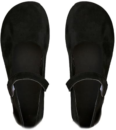 Ballerines orthopédiques Mary Jane pour femme, bout rond, en daim, confortables, à enfiler, chaussures décontractées vintage, imprimé léopard, Noir , 40 EU
