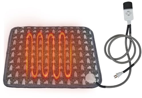 Alfombra térmica para animales domésticos, accesorios para mascotas - camada termorregulada | Para interior y exterior con temporizador, para cachorros pequeños y grandes, interior y exterior