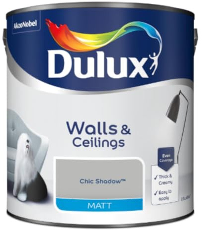 Chic Shadow Walls & Ceilings Matt Emulsion Paint 2.5L – Smooth Creamy Finish, Quick Dry, Low VOC, Easy Application for Interior Walls & Ceilings
