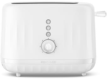 Kenwood Ripple TCP06.000WH, 2 Slot Toaster with 7 Browning Settings, Reheat, Defrost and Cancel Functions, Pull Crumb Tray, Cord Storage, 850W, Pure White, 850 W
