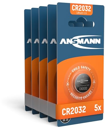 Ansmann Batteria a bottone CR2032 3V per telecomando, apriporta, attrezzatura medica (confezione da 5)