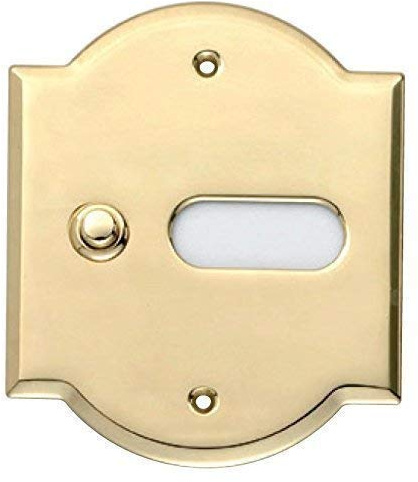 Sonnette Interphone avec porte entrée maison en laiton brillant un bouton