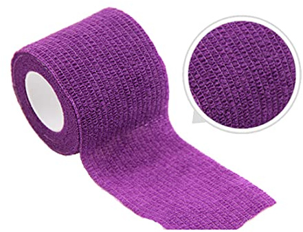 Angela-homestyle 12 st. 4,5 m x 5 cm rullar kohesiva självhäftande bandage fingerplåster fingerförband självhäftande vattentät (lila)