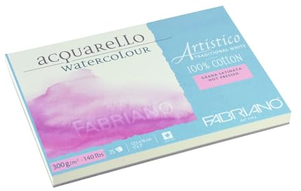 Fabriano Blocco acquerello, carta, bianco tradizionale, 5 x 7