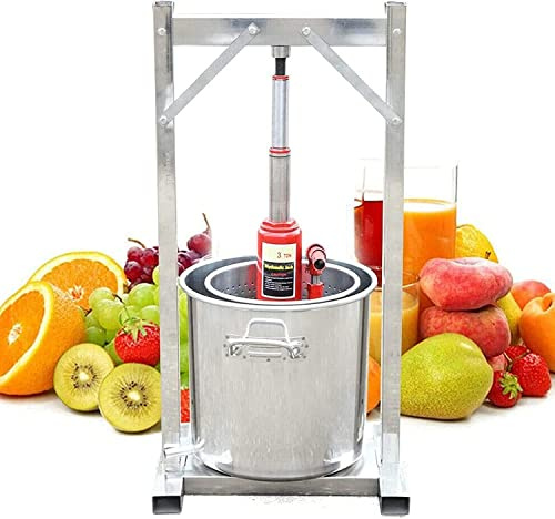 Wine Presser 12L Fruit Cider Grinder with Dual Stainless Steel Barrels, Manual Press Machine Fruit Press for Wine Making Fruit Crusher for Cider Tincture Cheese Herb Vegetables