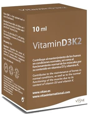 Vitae Vitamin D3K2 10ml | Complemento alimenticio en forma de gotas | Salud ósea | Fortalece el Sistema Inmune | Cuidado muscular