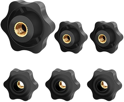 Jeboler Bouton de Serrage M8, 6 Pièces M8 Ecrou Étoile DiamèTre ExtéRieur 38mm, Filetage Moleté Bouton Écrou De Serrage Bouton, Ecrou Papillon Pour Convient aux machines et articles ménagers, etc.