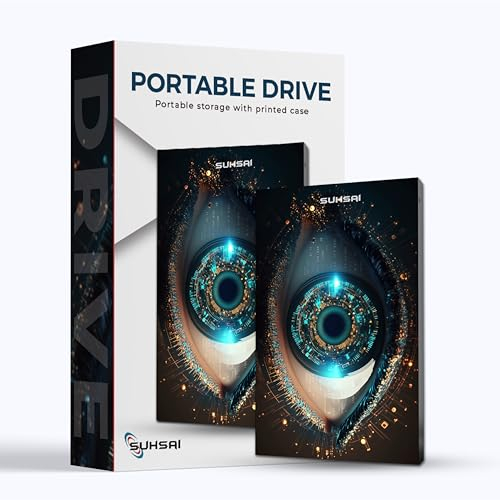SUHSAI Disco Duro Externo Disco Duro portátil de 320 GB Disco Duro Externo para Juegos Unidad de Almacenamiento de Datos USB 3.0 Disco Duro Impreso Eye Compatible con Mac Desktop PC PS4 PS5 Xbox One