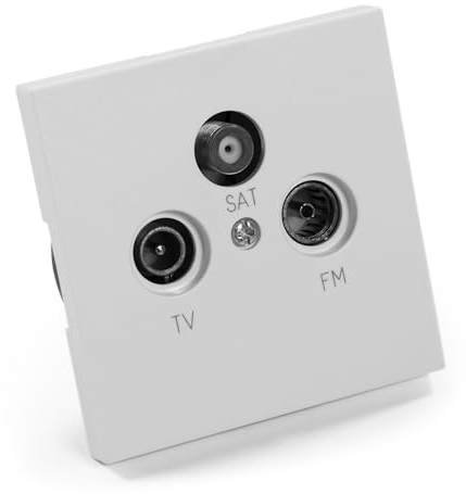 MC POWER Antennendose Unterputz | Shallow | UP Antennensteckdose Fernsehdose Sat Dose, Anschlussdose für TV Radio Sat, weiß