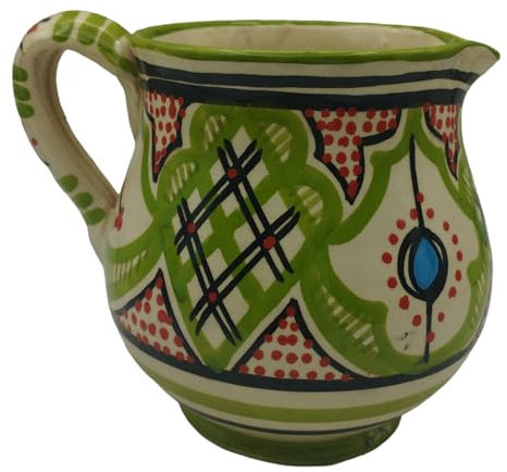La Maison Unique Brocca Caraffa Ceramica Terracotta Etnica Marocco Marocchina L. 0,5 Dipinta Mano 0204241017