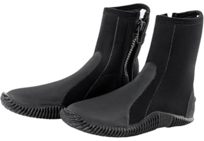 Ronyme Botas de Buceo de Neopreno, Botines de Snorkel de 5mm con Cremallera Lateral, Botas de Buceo, Botas de Traje de Neopreno para Wakeboard, Playa, 6